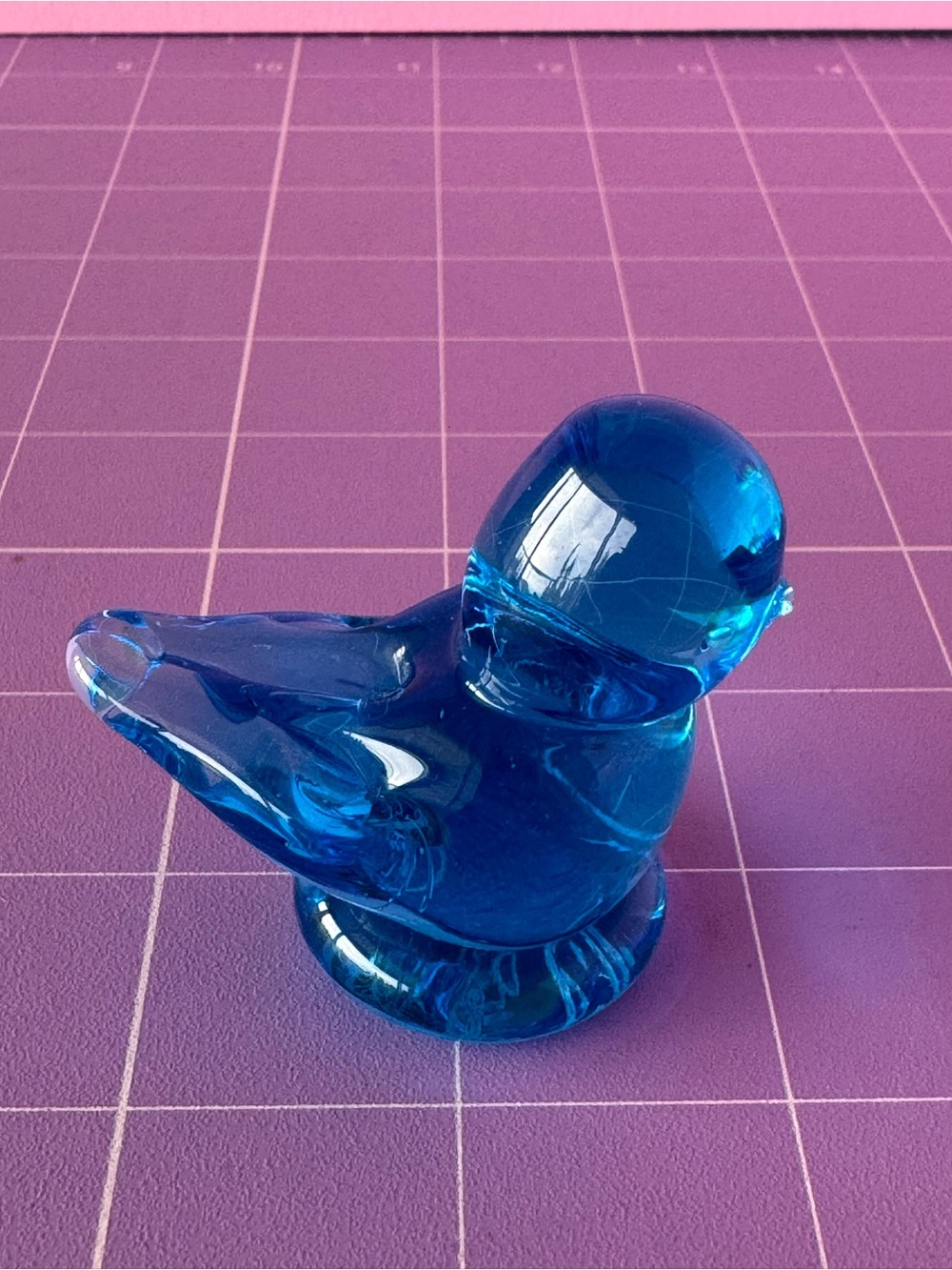 Vintage 1993 Ron Ray Bluebird Of Happiness Glass Blue Bird Figurine Signed